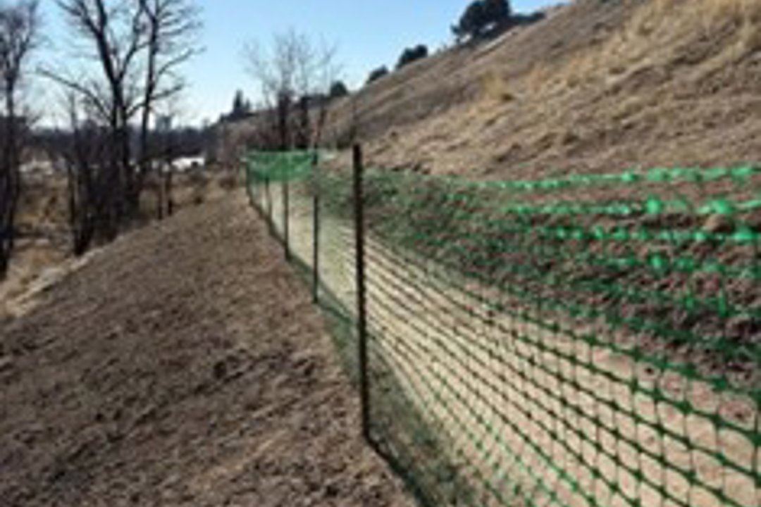 Harrison Hollow Loop with installed temporary fencing.